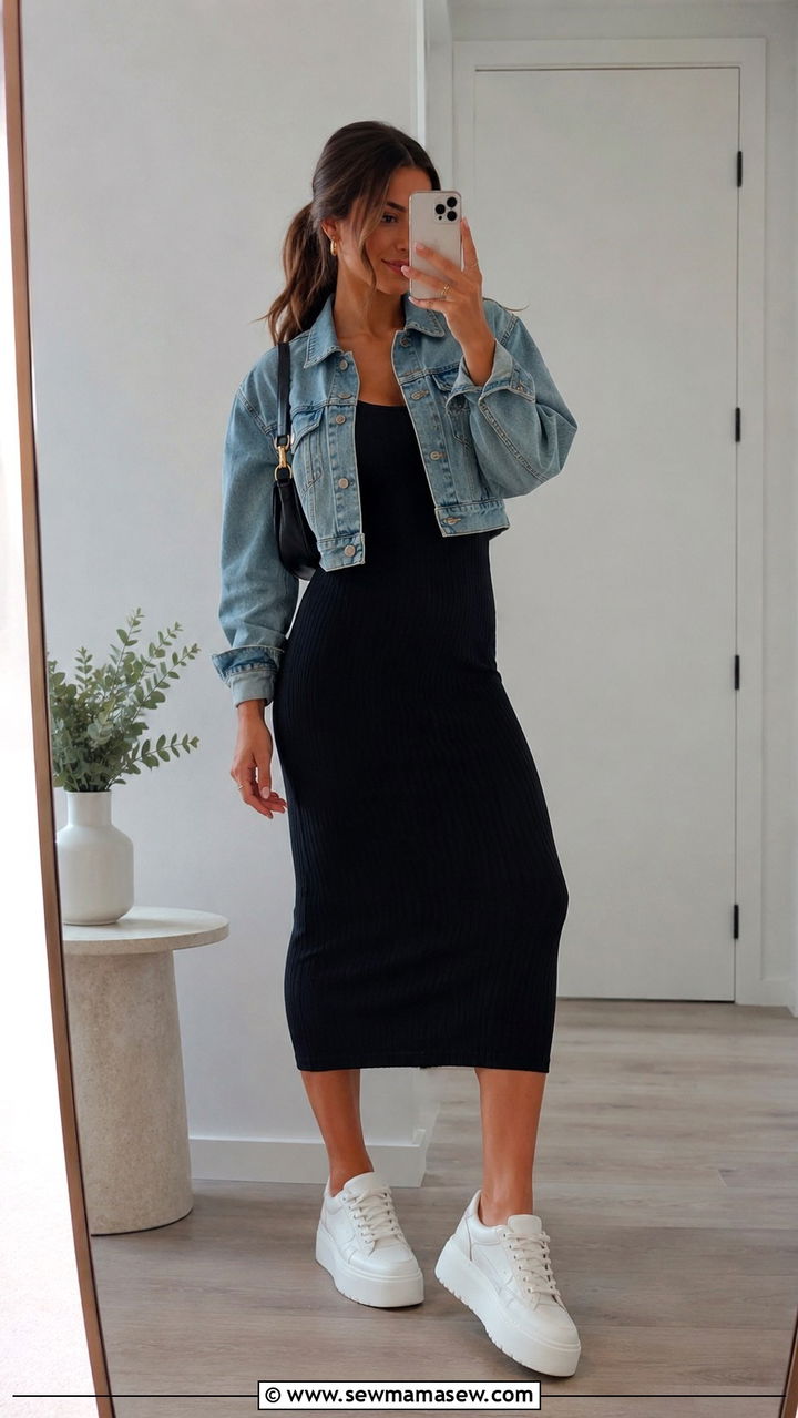 Platform sneakers with wide leg jeans - 30 spring sneaker outfit ideas