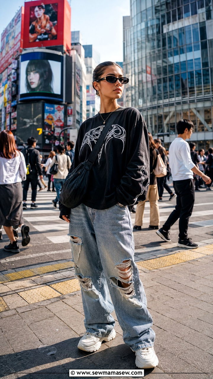 Pleated Dress With Baseball Cap and Platform Sandals - 30 Tokyo outfit ideas