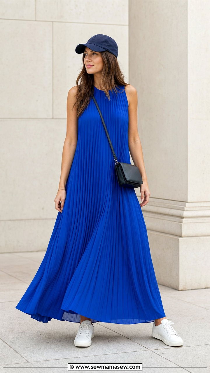 Pleated Maxi Dress Outfit - 35 casual maxi dress outfits