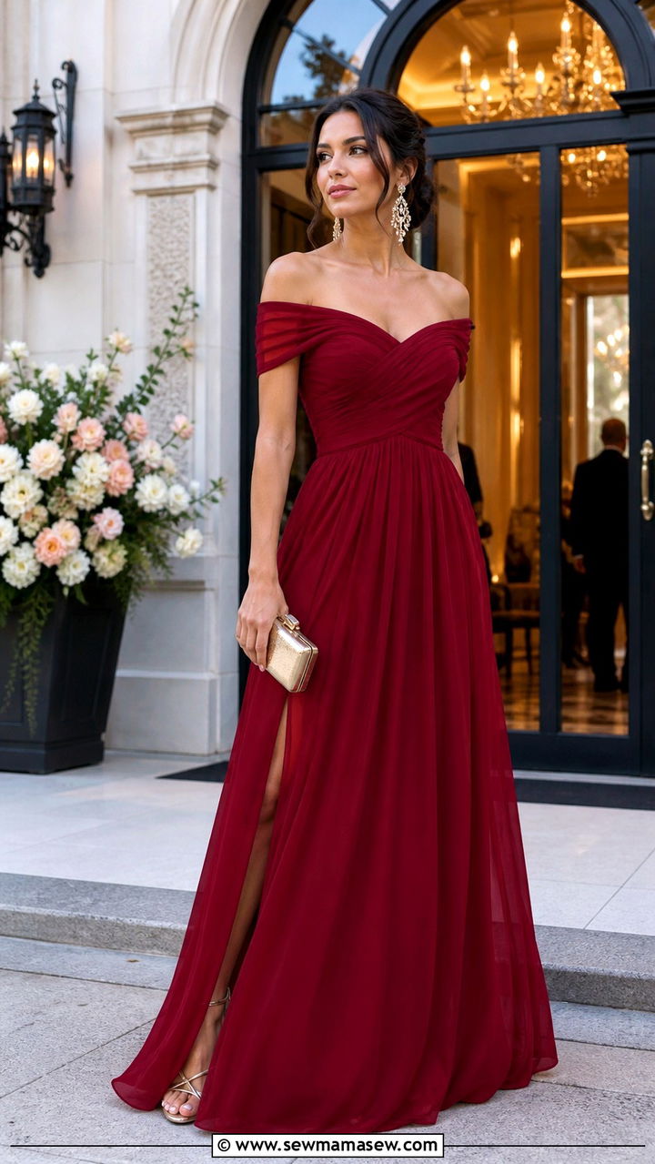 Pleated Maxi Dress with Delicate Jewelry - 40 Wedding guest outfit ideas