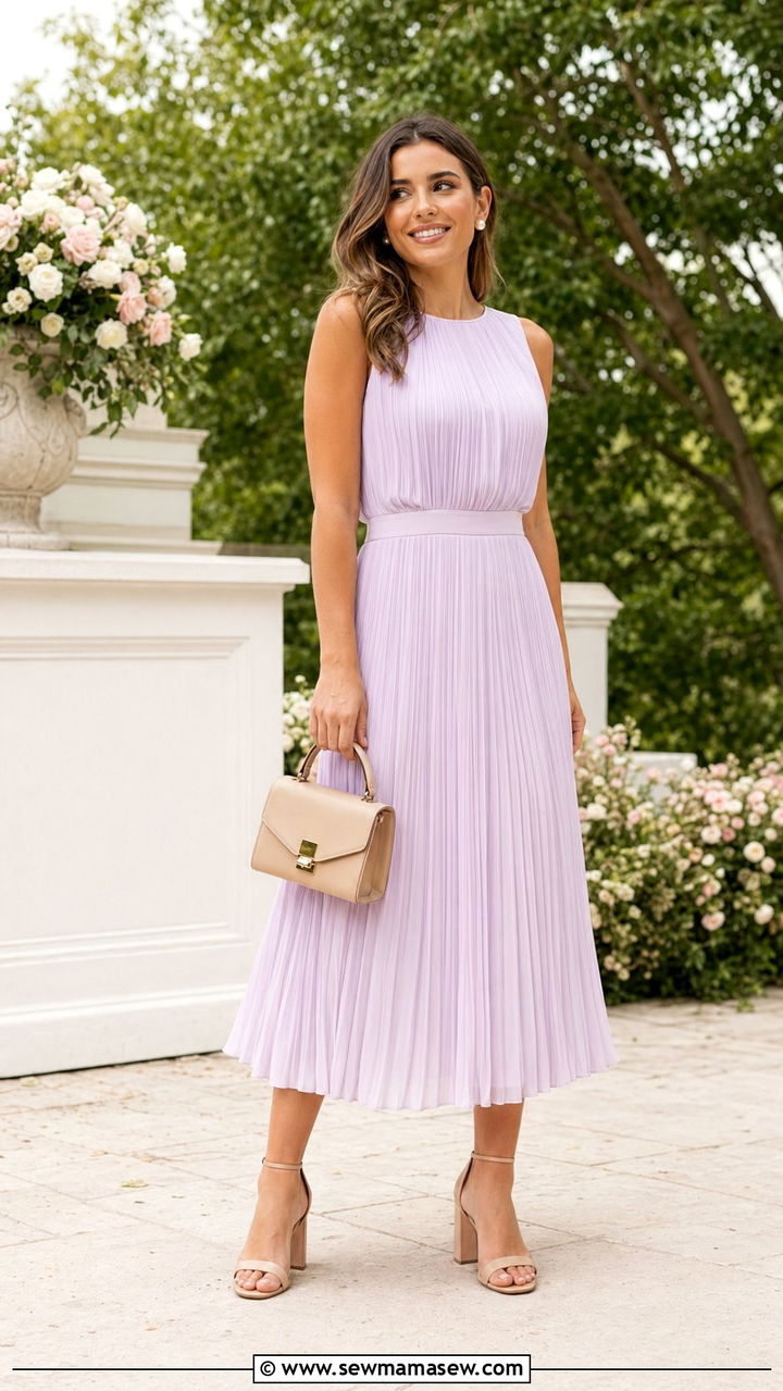 Pleated Midi Dress For Wedding Guest - 35 Affordable wedding guest outfits