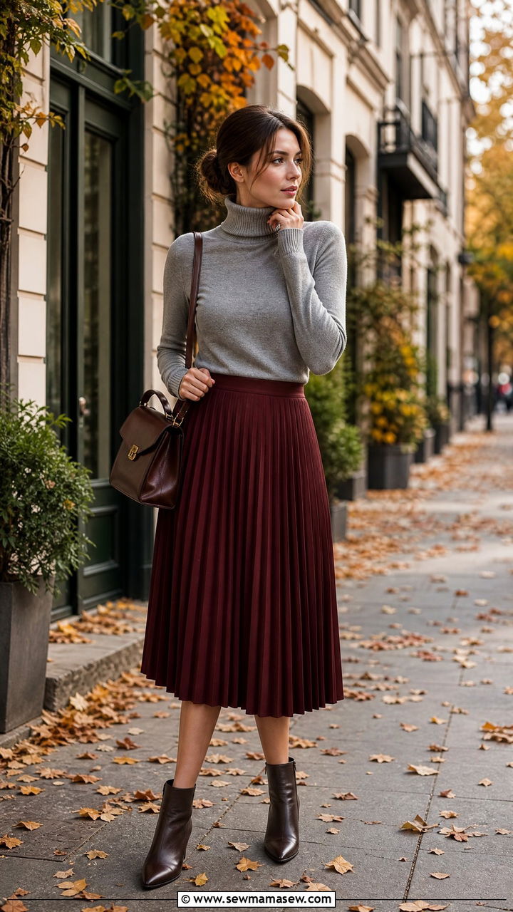 Pleated Midi Skirt City Break Outfit - 25 City break outfit ideas