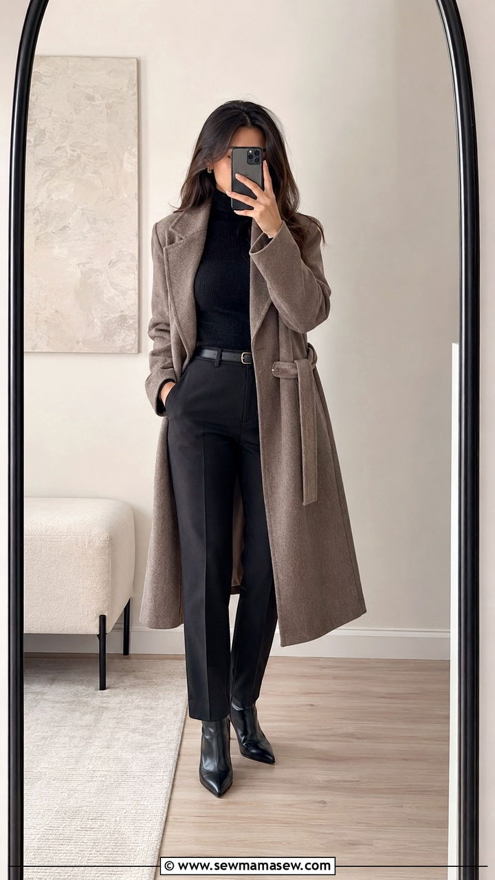 Pleated pants with a bulky top outfit - 30 Petite outfit ideas mistakes