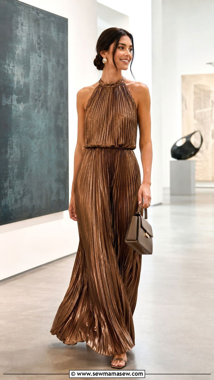 Plisse Pleated Dress For Black Tie Optional Wedding - 25 Black tie optional wedding guest outfit ideas