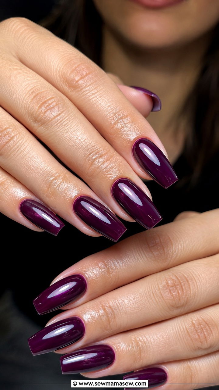 Plum Purple Gel Nails - 50 gel polish