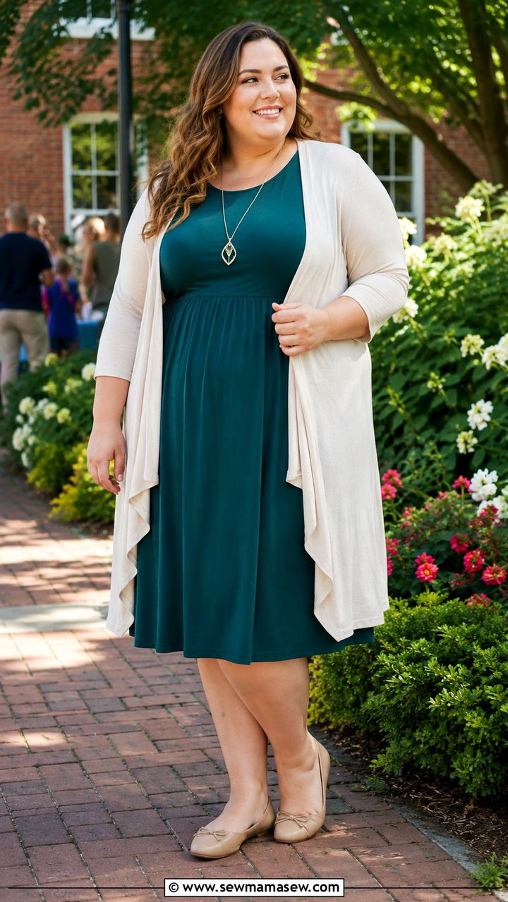 Plus Size 28 Sleeveless Dress With Cardigan Outfit - 25 Plus size outfit ideas size 28