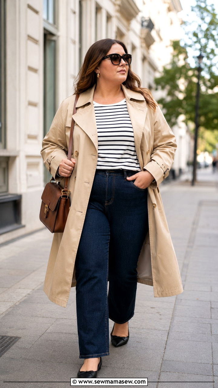 Plus Size 28 Trench Coat With Jeans Outfit - 25 Plus size outfit ideas size 28