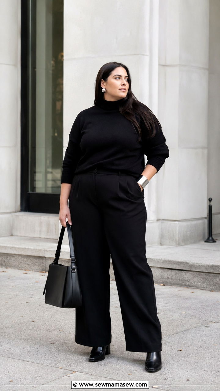 Plus Size All Black Monochrome Outfit - 30 Minimalist outfits plus size