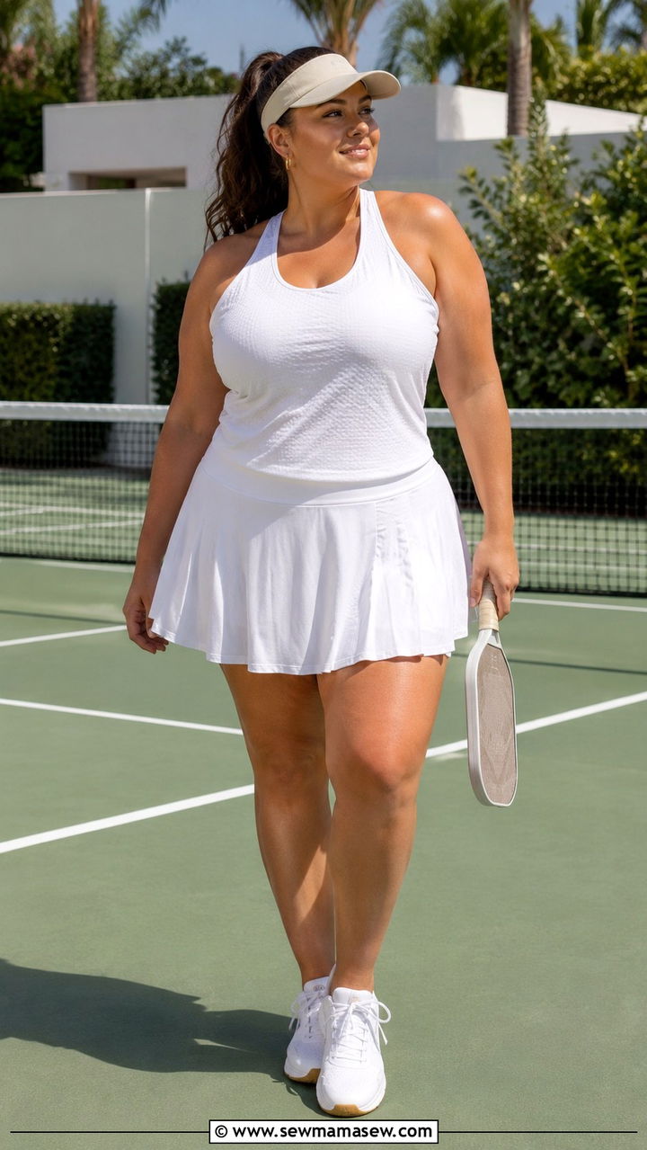 Plus Size All White Pickleball Outfit - 25 Pickleball outfit ideas plus size