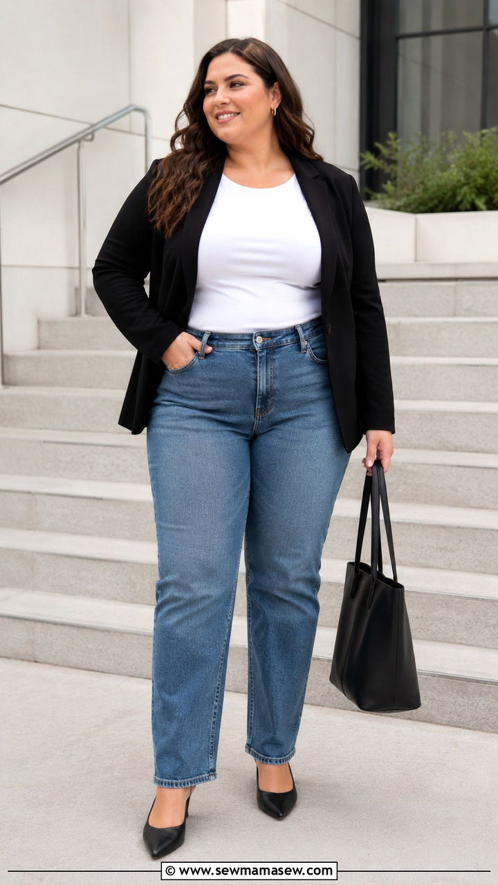 Plus Size Amazon Blazer With Straight Leg Jeans - 25 Plus size Amazon finds outfit ideas