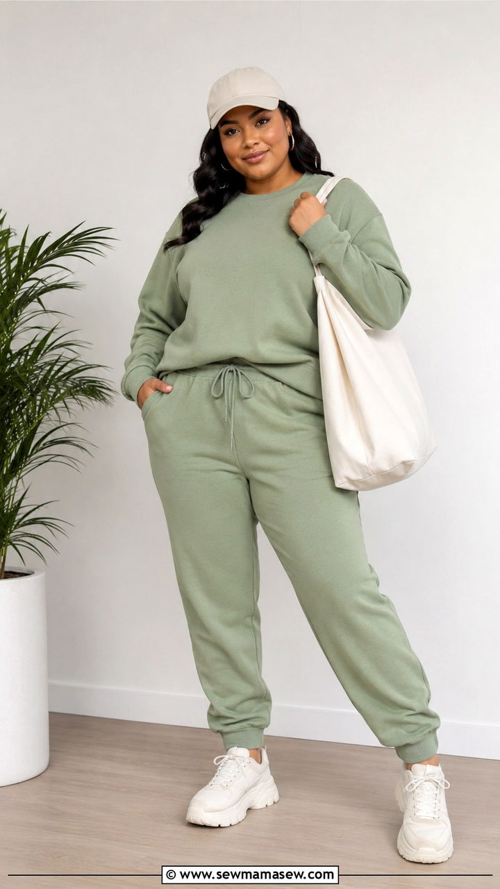 Plus Size Amazon Matching Lounge Set With Sneakers - 25 Plus size Amazon finds outfit ideas