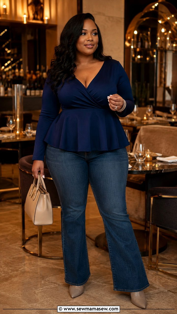 Plus Size Amazon Peplum Top With Bootcut Jeans - 25 Plus size Amazon finds outfit ideas