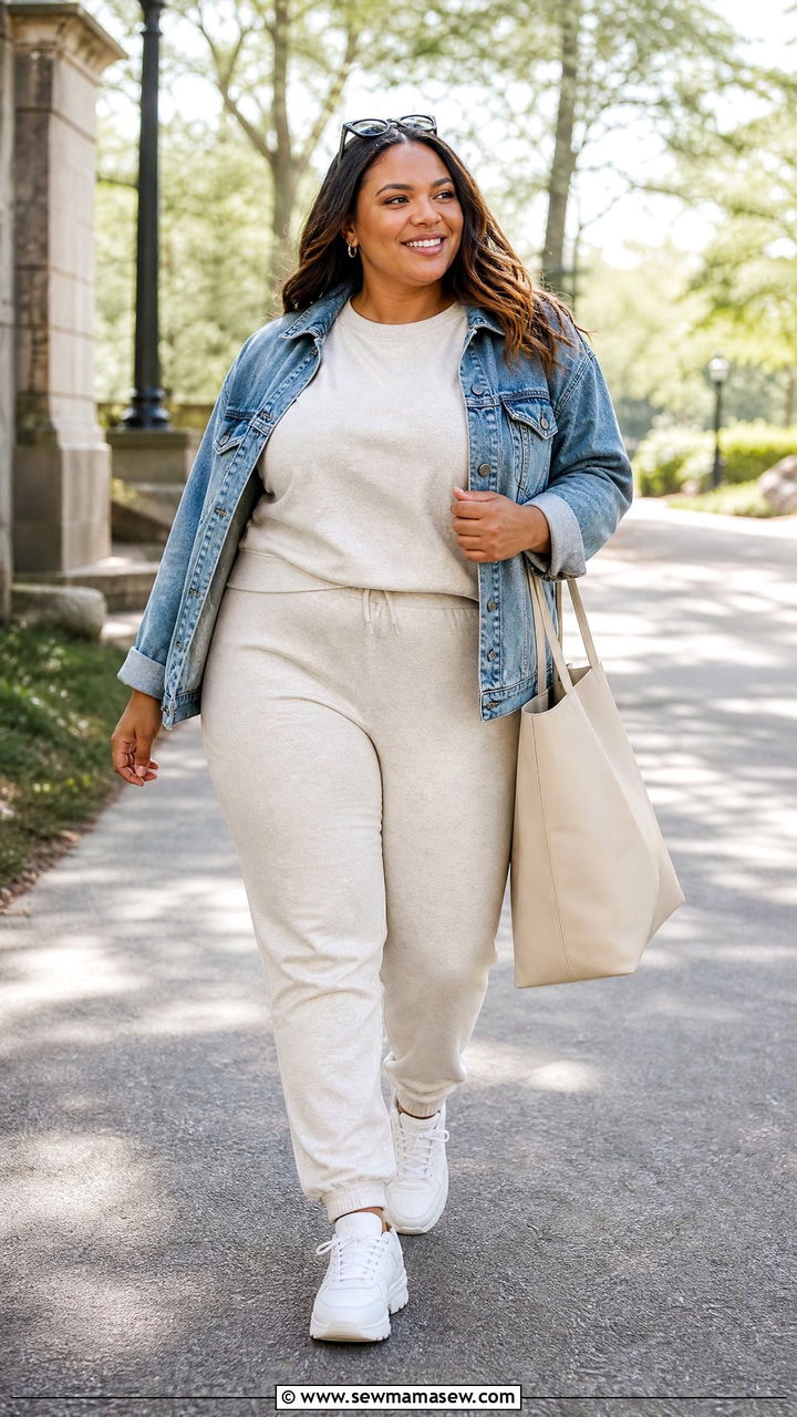 Plus Size Athleisure Matching Set Outfit - 25 Plus size outfit ideas for 12-14