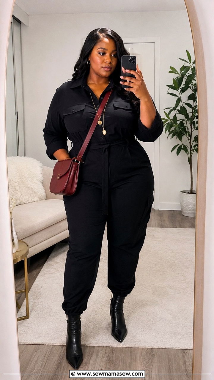 Plus Size Black Utility Jumpsuit Outfit - 30 Utility jumpsuit outfit ideas