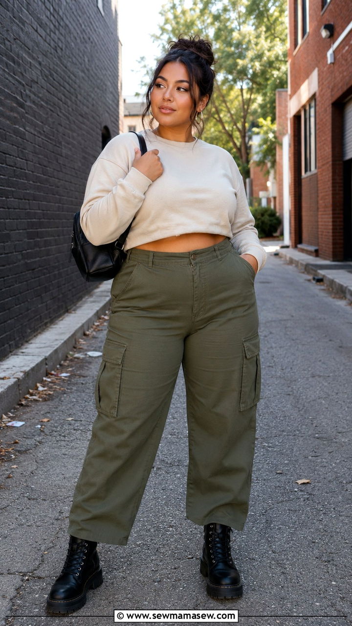 Plus Size Cargo Pants And Cropped Top Outfit From Target - 20 Plus size from Target