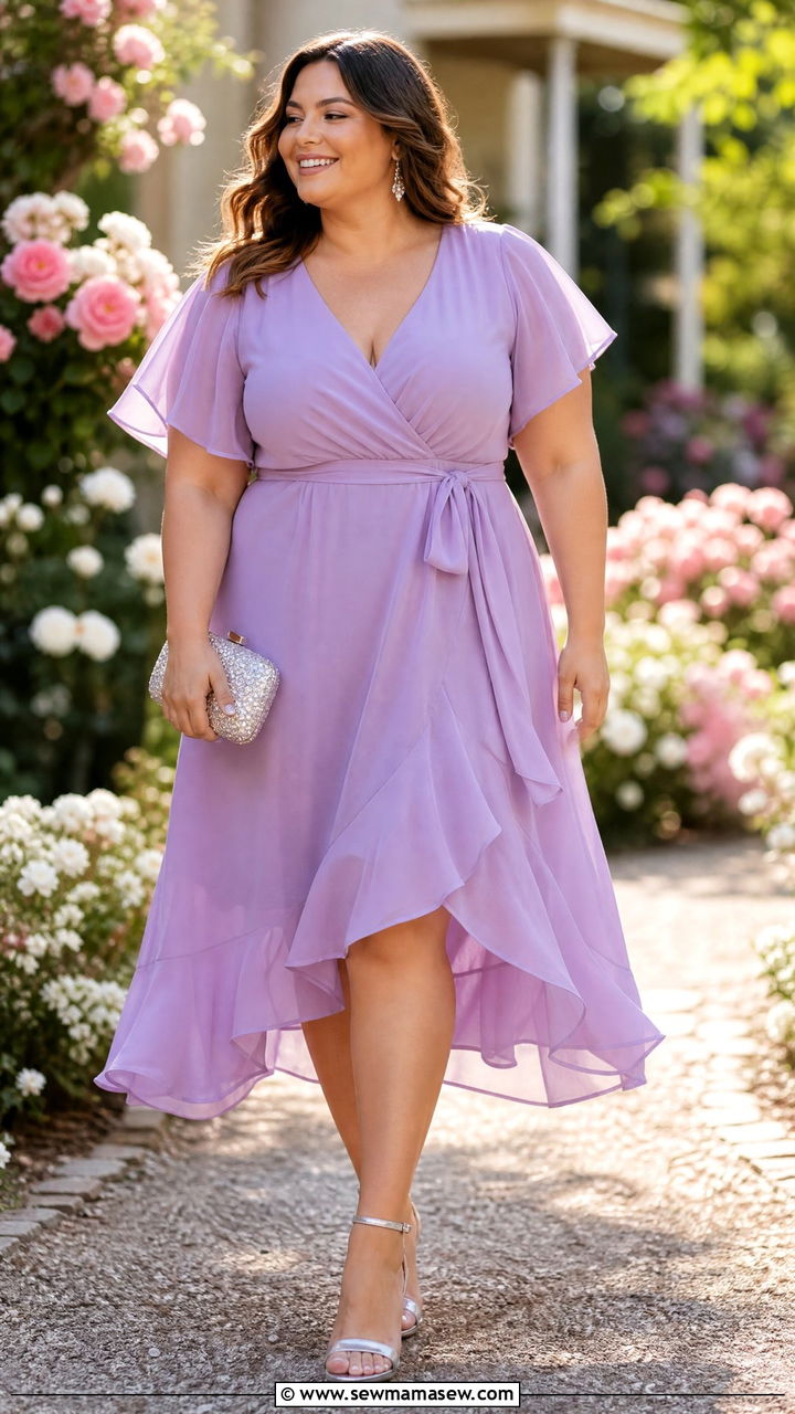Plus Size Chiffon Dress Summer Wedding Guest Outfit - 30 plus size summer wedding guest outfit ideas