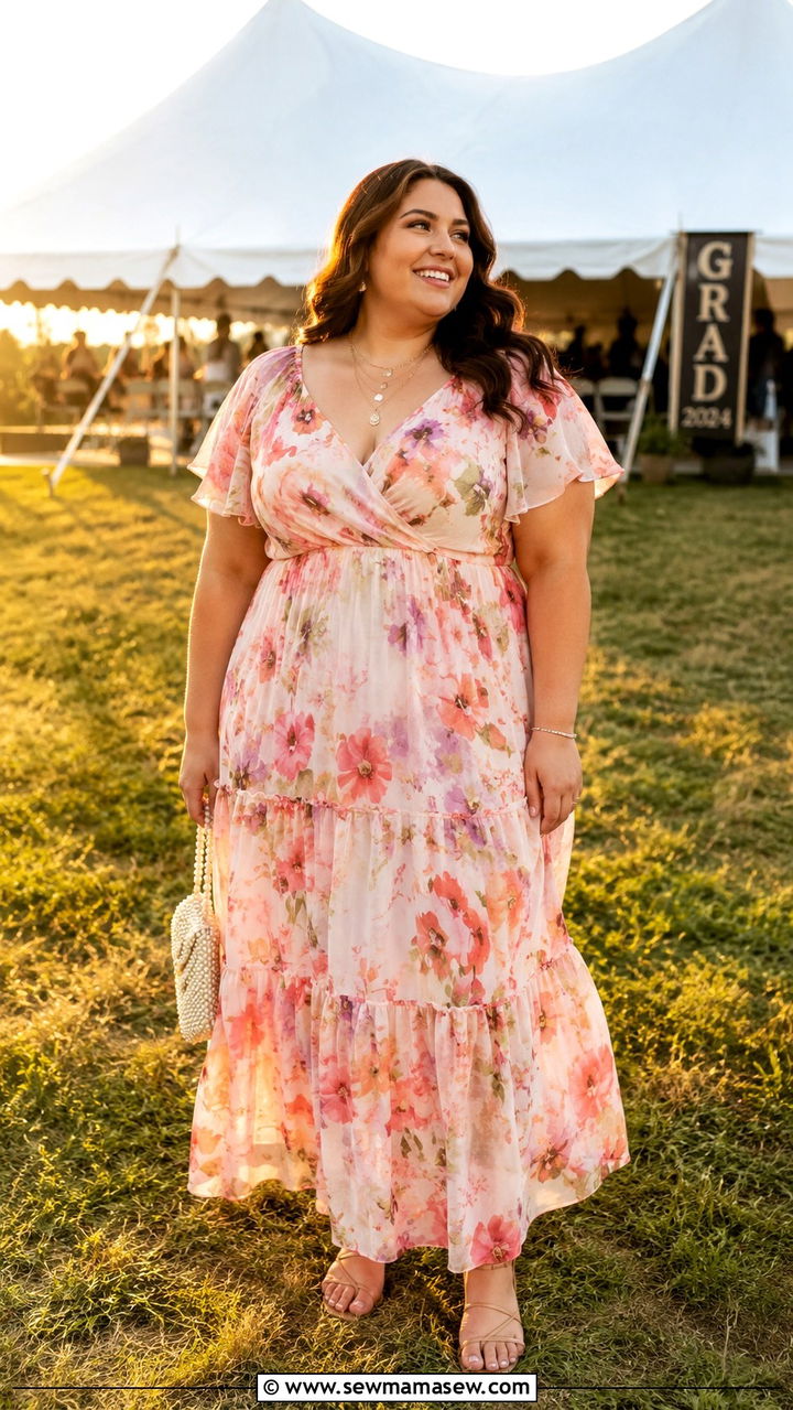 Plus Size Chiffon Maxi Graduation Dress Outfit - 30 Graduation outfit ideas for plus size