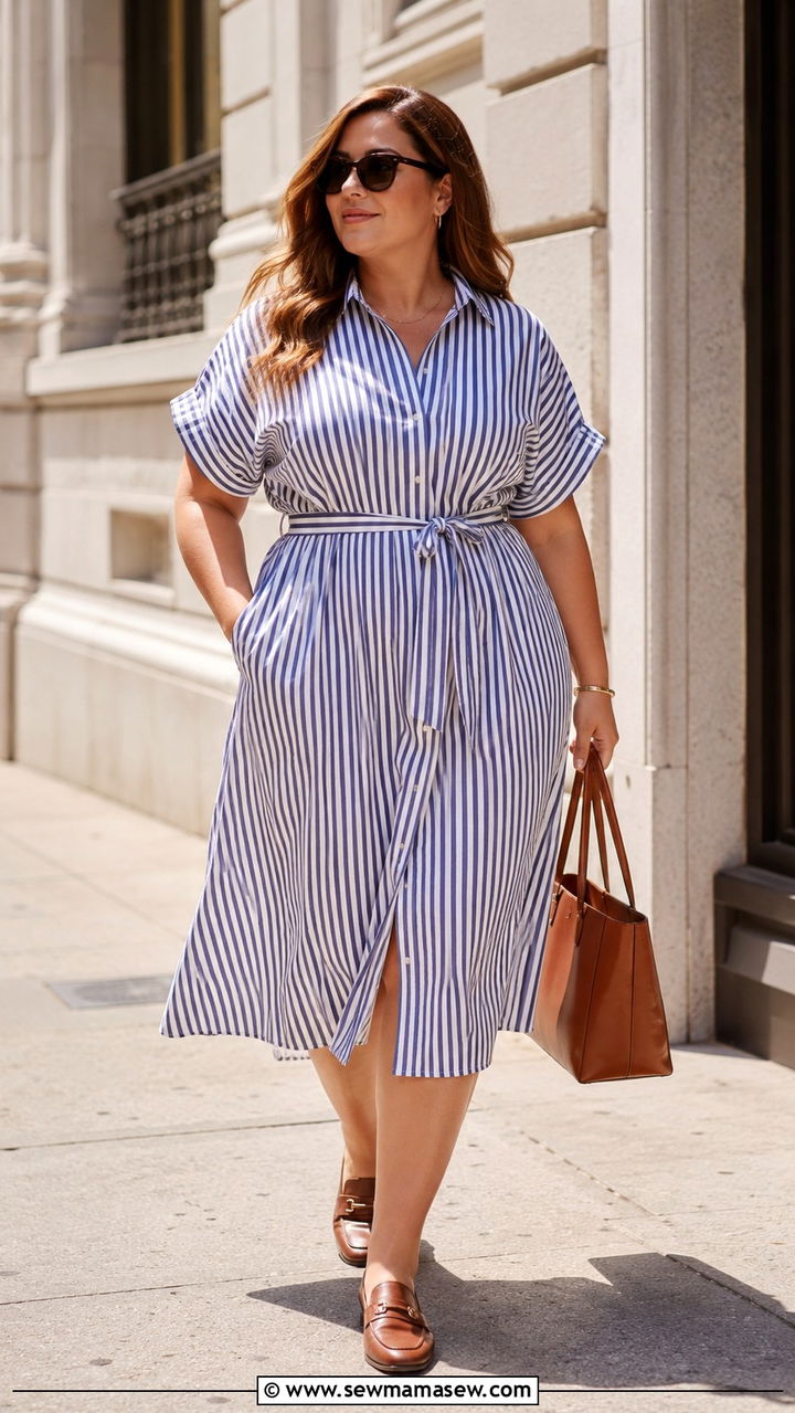 Plus Size Classic Shirtdress Summer Outfit - 25 Plus size outfit ideas size 14 summer