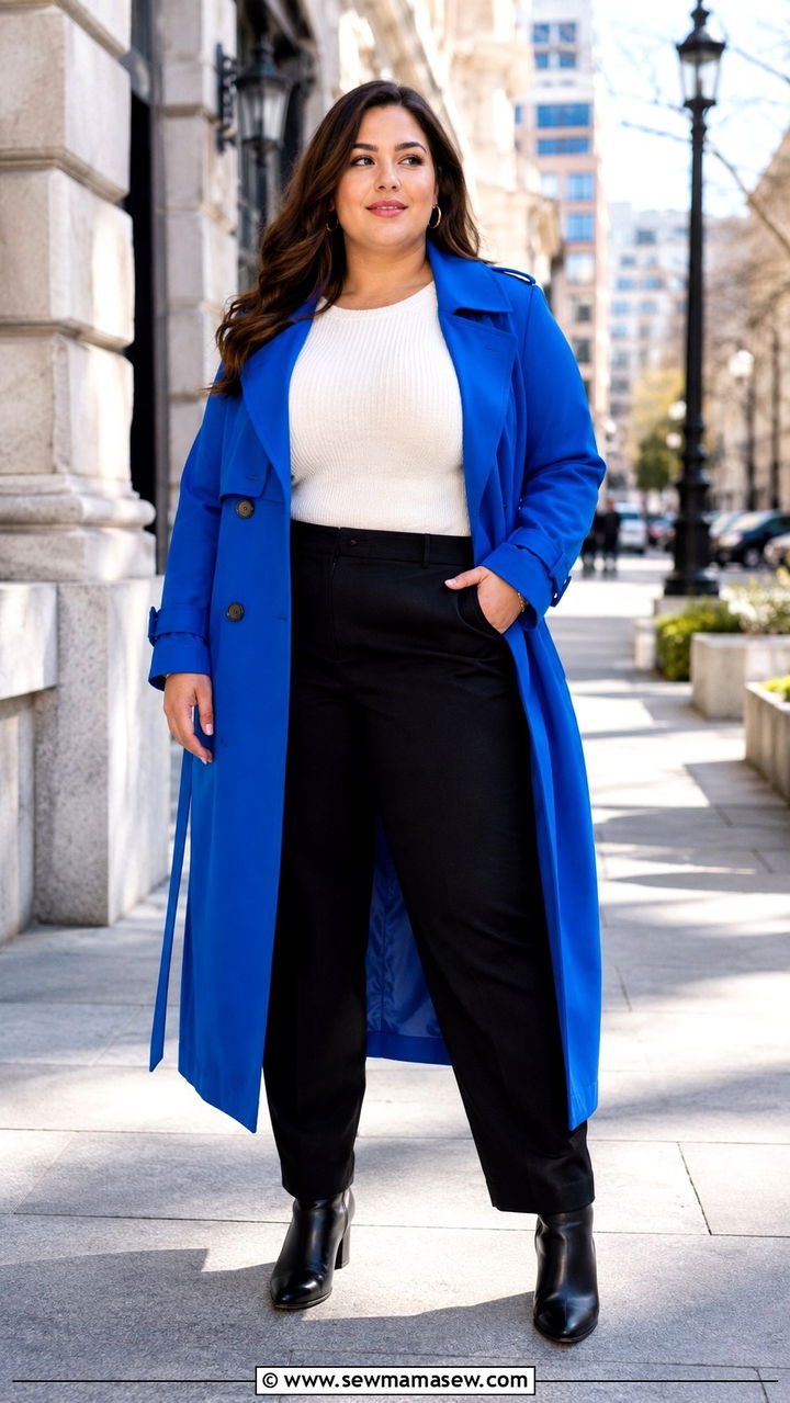 Plus Size Colorful Trench Coat Outfit - 30 Plus size outfit ideas with trench coat