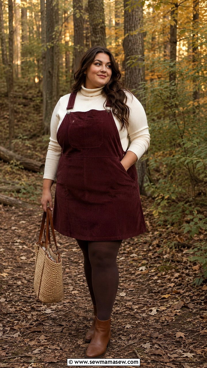 Plus Size Corduroy Pinafore Photoshoot Outfit - 30 Plus size outfit ideas for photoshoot