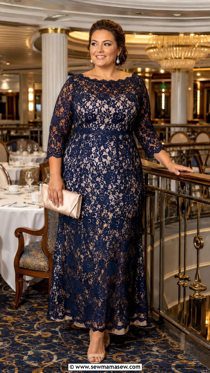 Plus Size Cruise Lace Maxi Dress Outfit - 30 Plus size cruise outfit ideas