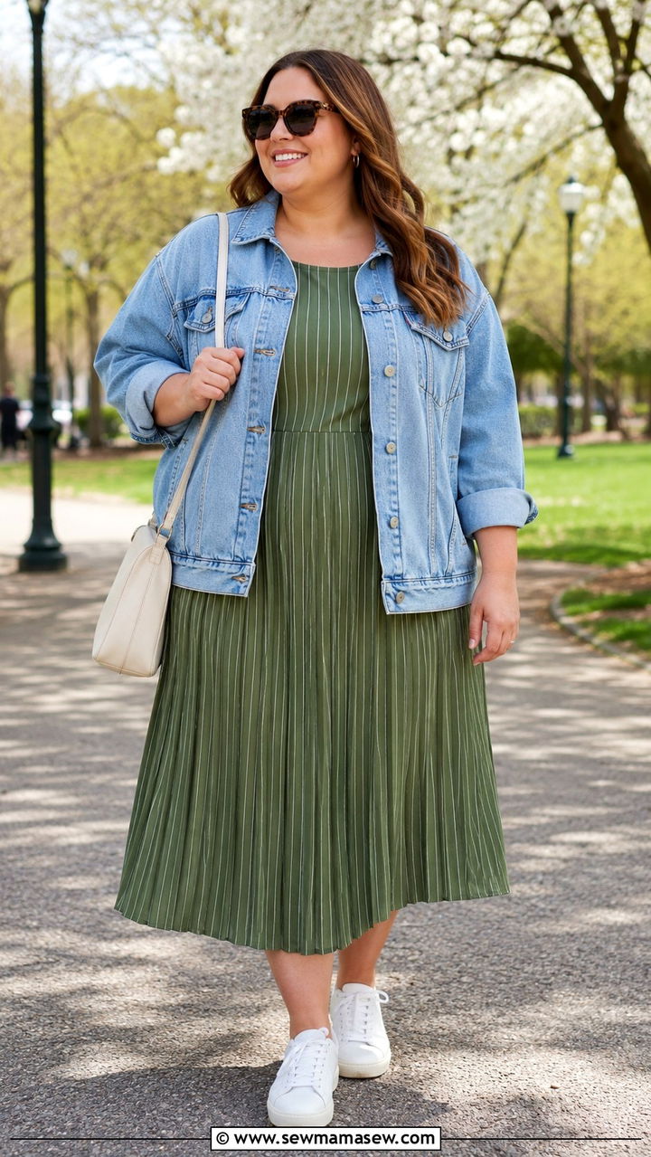 Plus Size Denim Jacket And Midi Dress Outfit From Target - 20 Plus size from Target