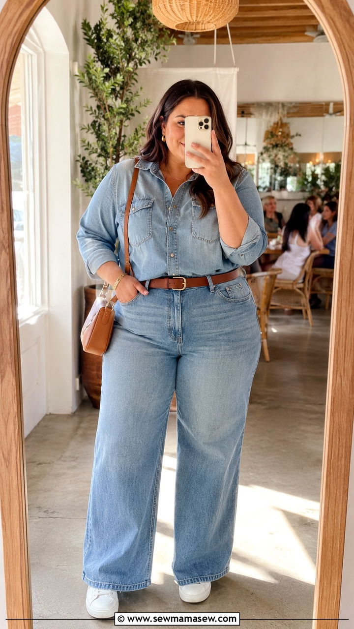 Plus Size Denim On Denim Outfit - 25 Plus size outfit ideas aesthetic