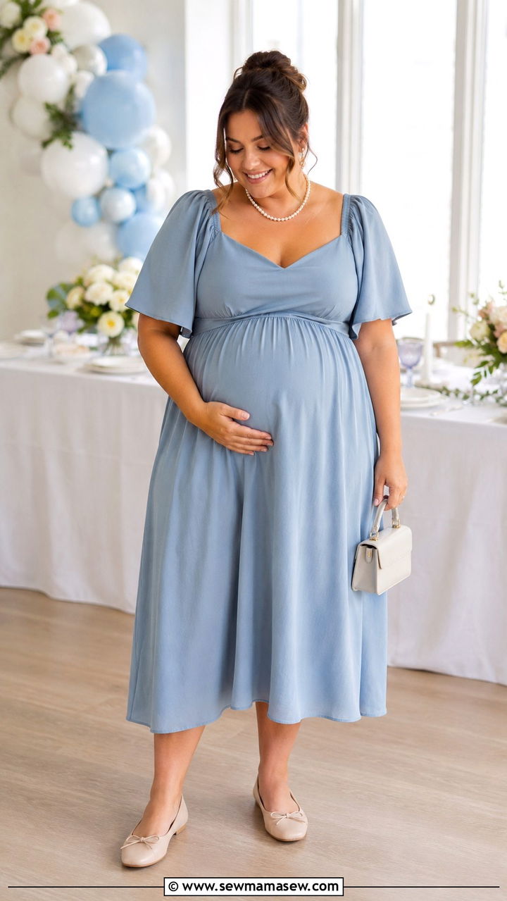 Plus Size Empire Waist Dress Baby Shower Outfit - 30 plus size baby shower outfit ideas