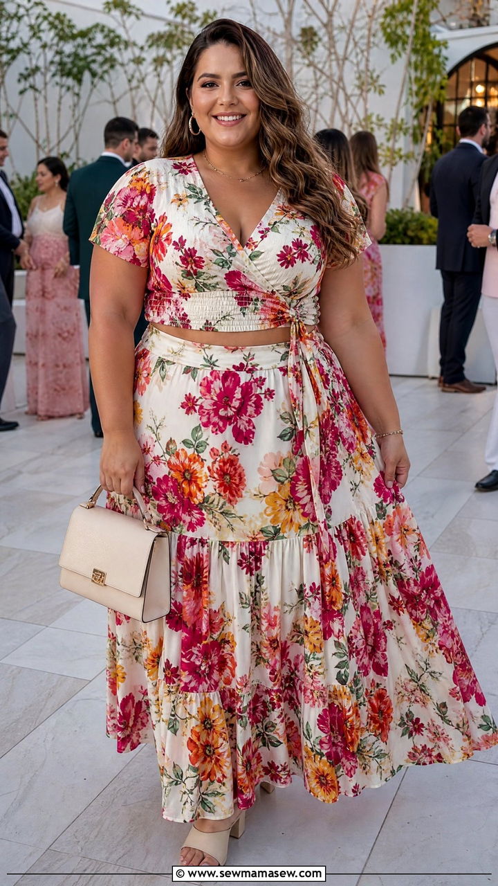 Plus Size Floral Matching Set Outfit - 25 Matching set outfit ideas floral