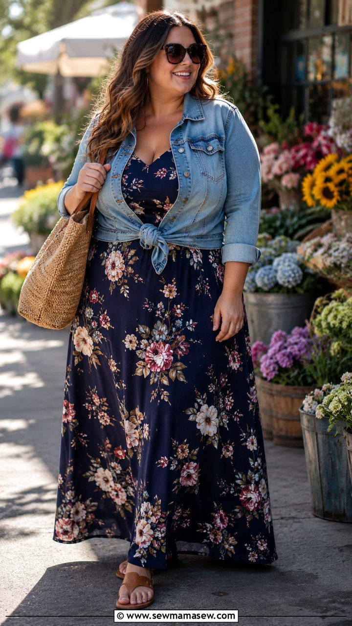 Plus Size Floral Maxi Dress Outfit - 30 Plus size outfit ideas with dresses