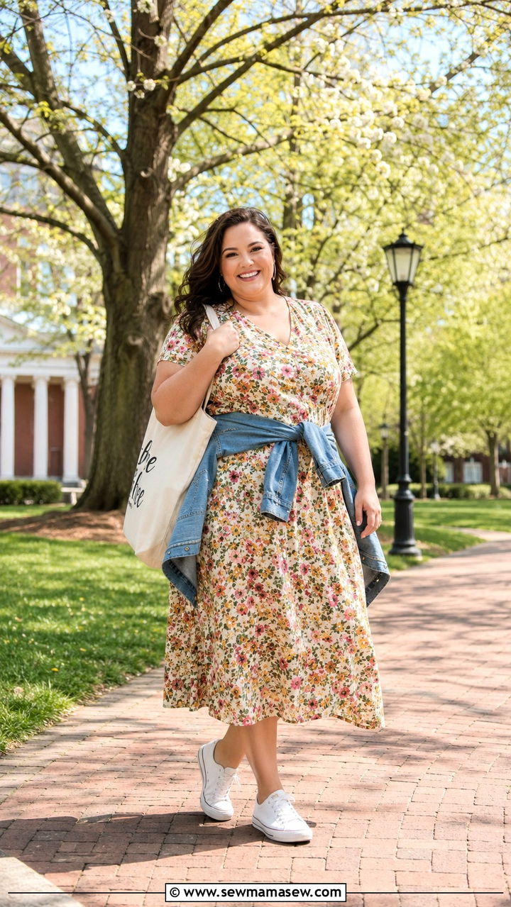 Plus Size Floral Midi Dress Graduation Outfit - 30 Graduation outfit ideas for plus size