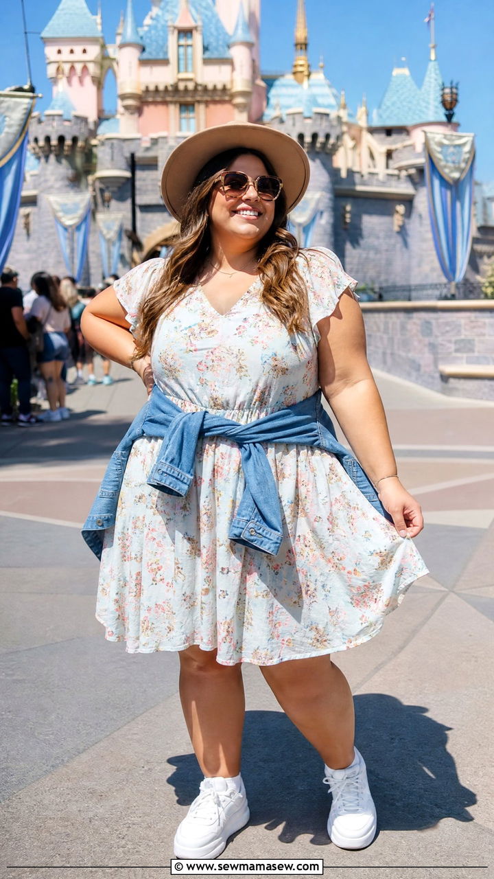 Plus Size Flowy Dress Outfit - 40 What to wear in Disneyland