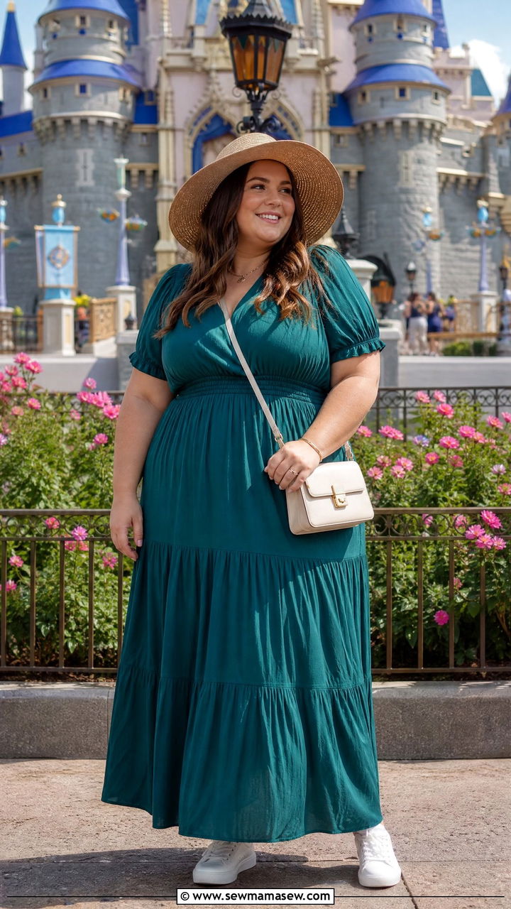 Plus Size Flowy Maxi Dress Outfit - 35 Magic Kingdom outfit ideas