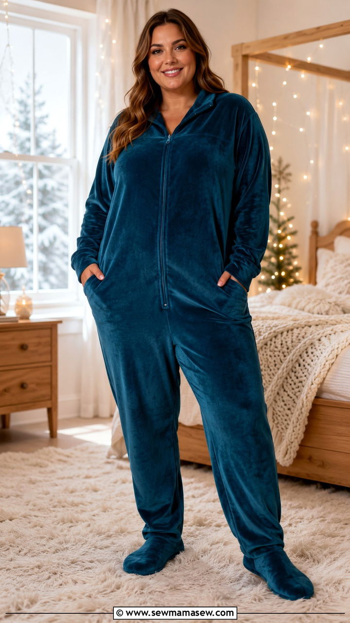 Plus Size Footed Pajama Onesie - 30 Plus size pajama outfit ideas