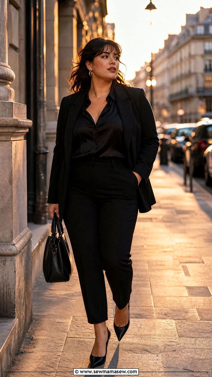 Plus Size French Girl All Black Outfit - 25 French girl outfit ideas plus size