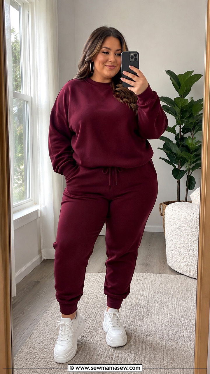 Plus Size Gameday Outfit With Matching Sweatsuit Set - 30 Plus size gameday outfit ideas