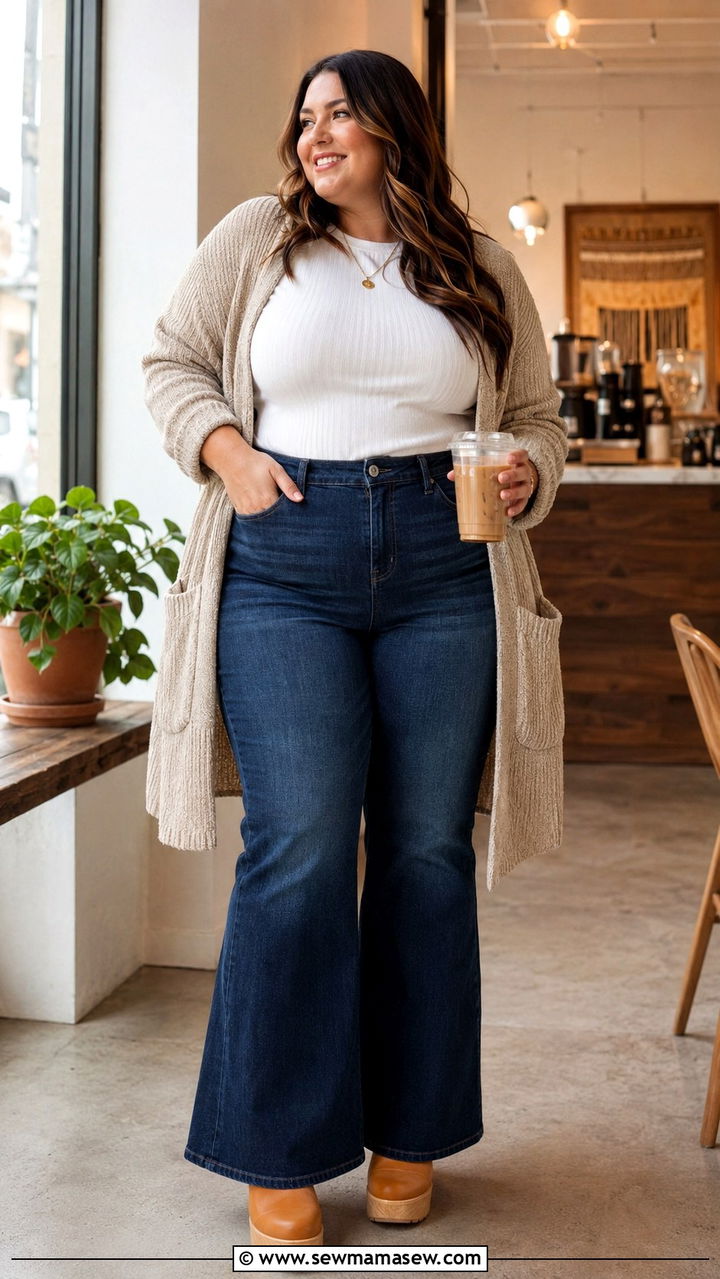 Plus Size High Rise Flare Jeans Outfit From Target - 20 Plus size from Target