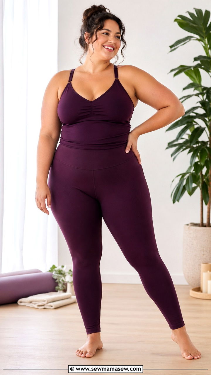 Plus Size High Rise Leggings and Tank - 40 Yoga outfit ideas