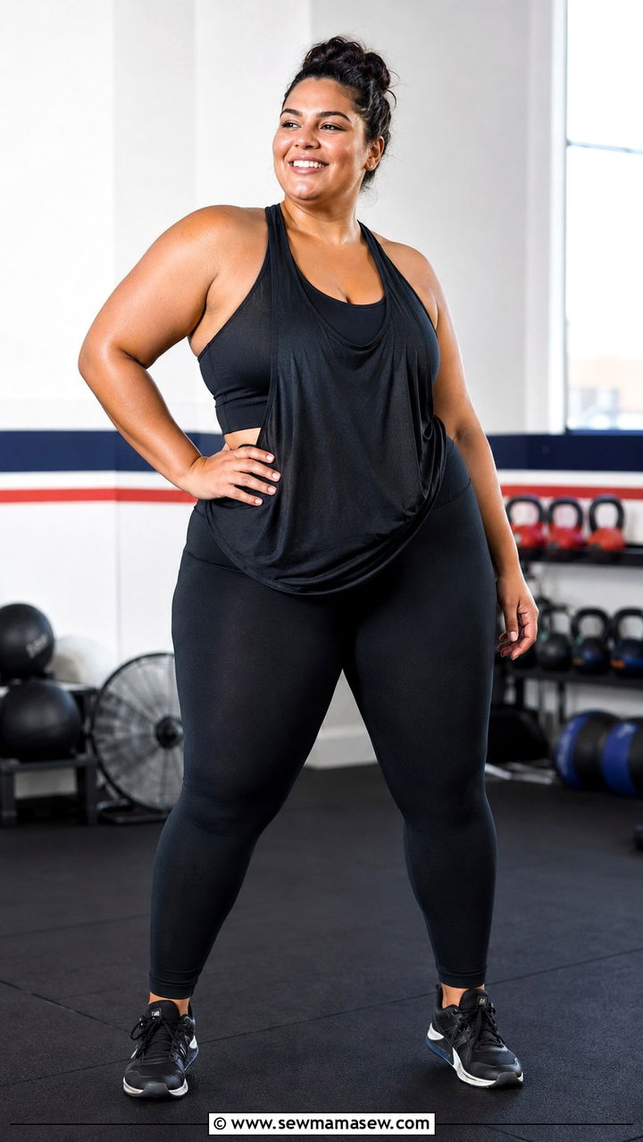 Plus Size High Support Gym Outfit - 20 F45 outfit ideas