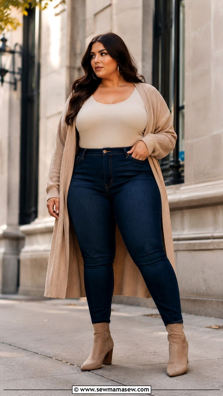 Plus Size High Waisted Jeans Photoshoot Outfit - 30 Plus size outfit ideas for photoshoot