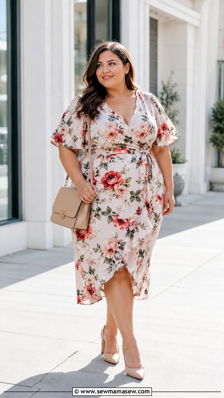 Plus Size Hourglass Wrap Dress Outfit - 25 Outfit ideas for hourglass figure plus size
