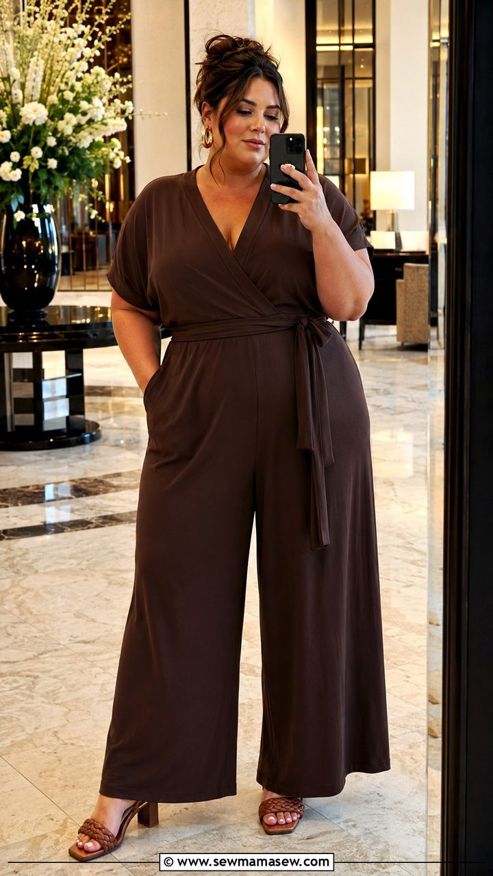 Plus Size Jumpsuit and Heeled Sandals Outfit - 20 Plus size outfit ideas size 12