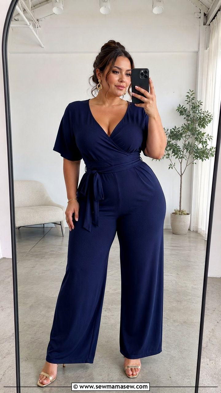 Plus Size Jumpsuit and Statement Earrings Outfit - 25 Photoshoot outfits for plus size