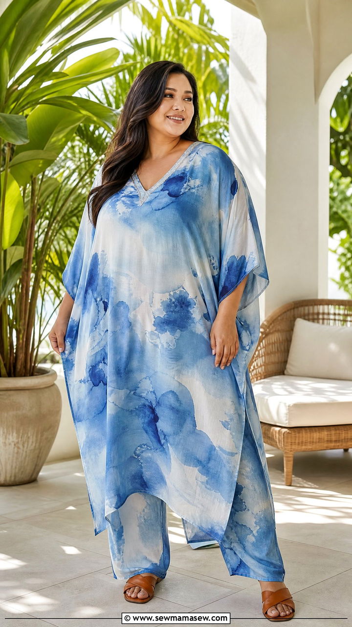 Plus Size Kaftan Pajama With Sandals - 30 Plus size pajama outfit ideas