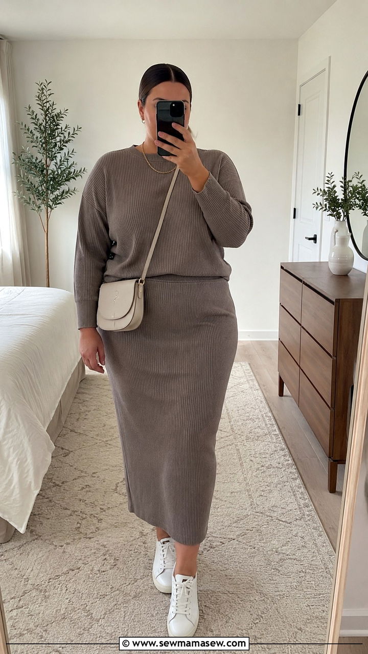 Plus Size Knit Co Ord Set - 30 Minimalist outfits plus size