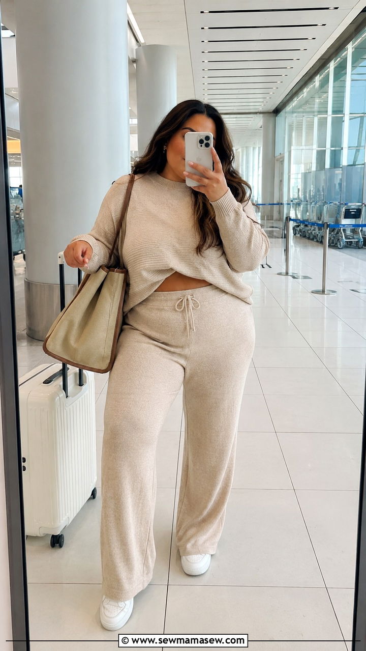 Plus Size Knit Lounge Set Photoshoot Outfit - 30 Plus size outfit ideas for photoshoot
