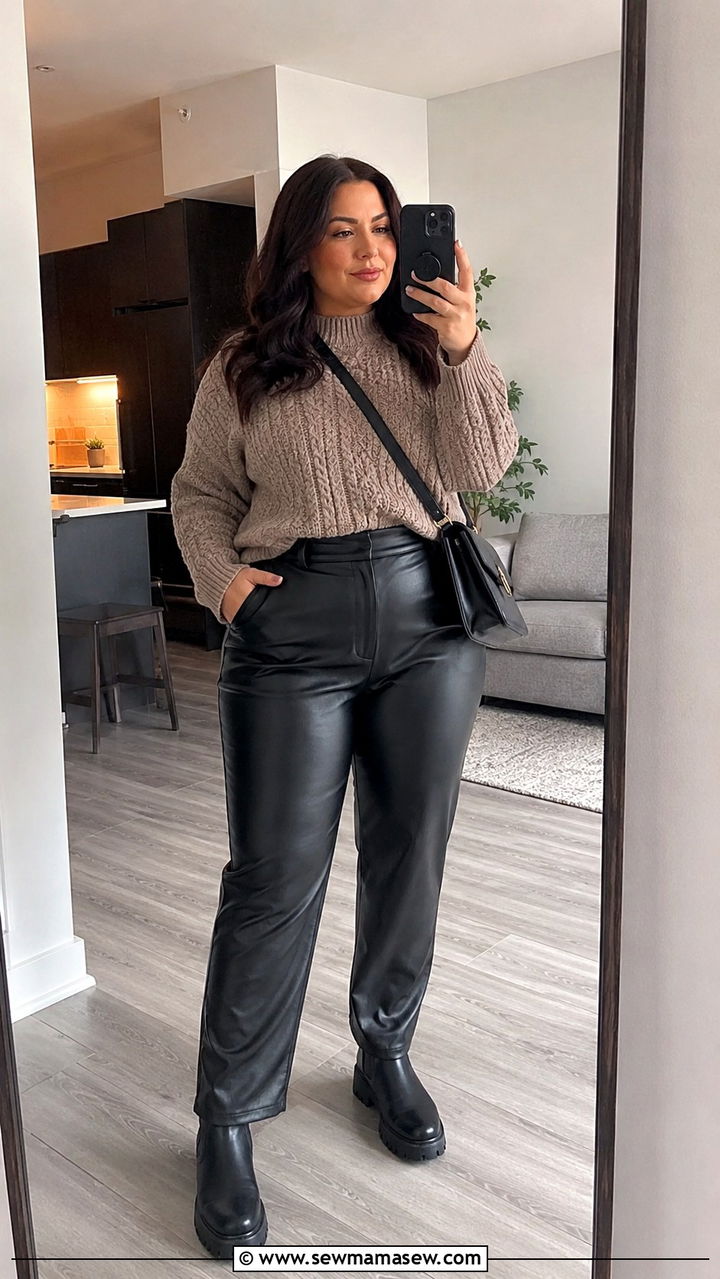 Plus Size Leather Pants Outfit Size 26 - 25 Plus size outfit ideas size 26