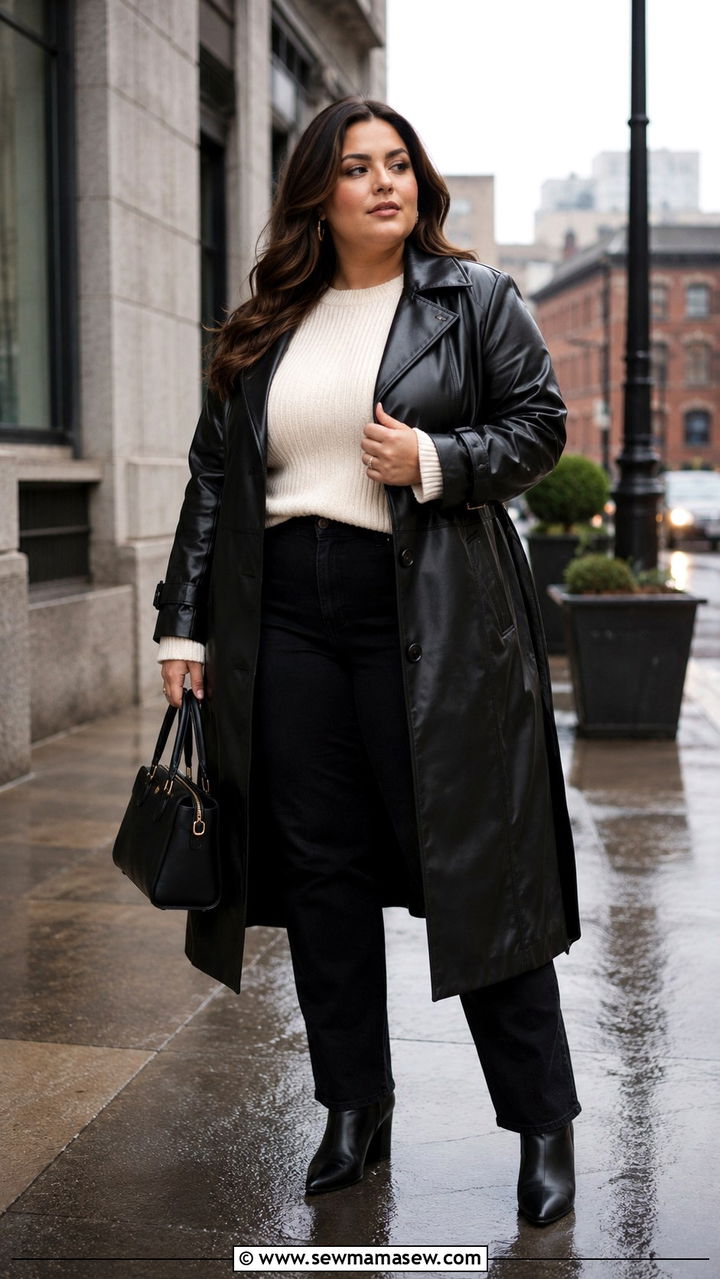 Plus Size Leather Trench Coat Outfit - 30 Plus size outfit ideas with trench coat