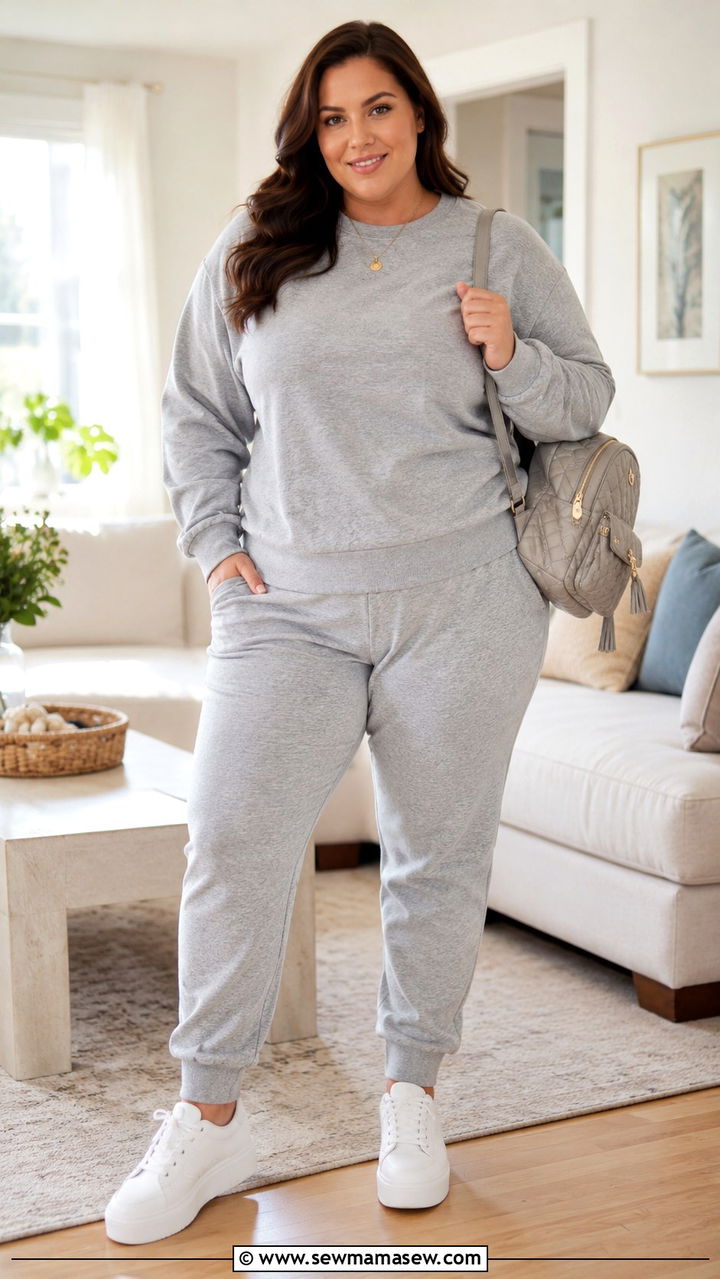 Plus Size Matching Sweatsuit Outfit - 30 Plus size loungewear outfits
