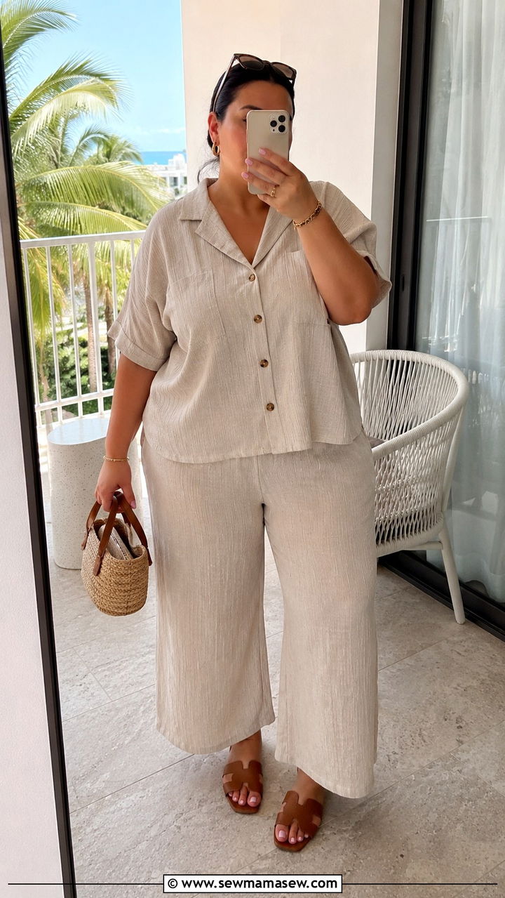 Plus Size Matching Two Piece Set Outfit - 25 Plus size outfit ideas for 12-14